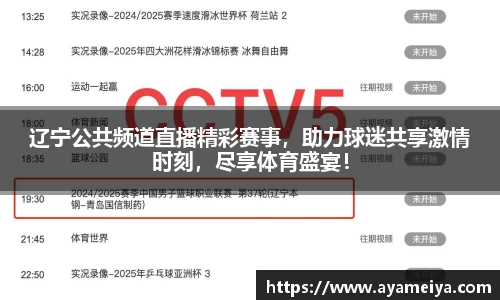 辽宁公共频道直播精彩赛事，助力球迷共享激情时刻，尽享体育盛宴！